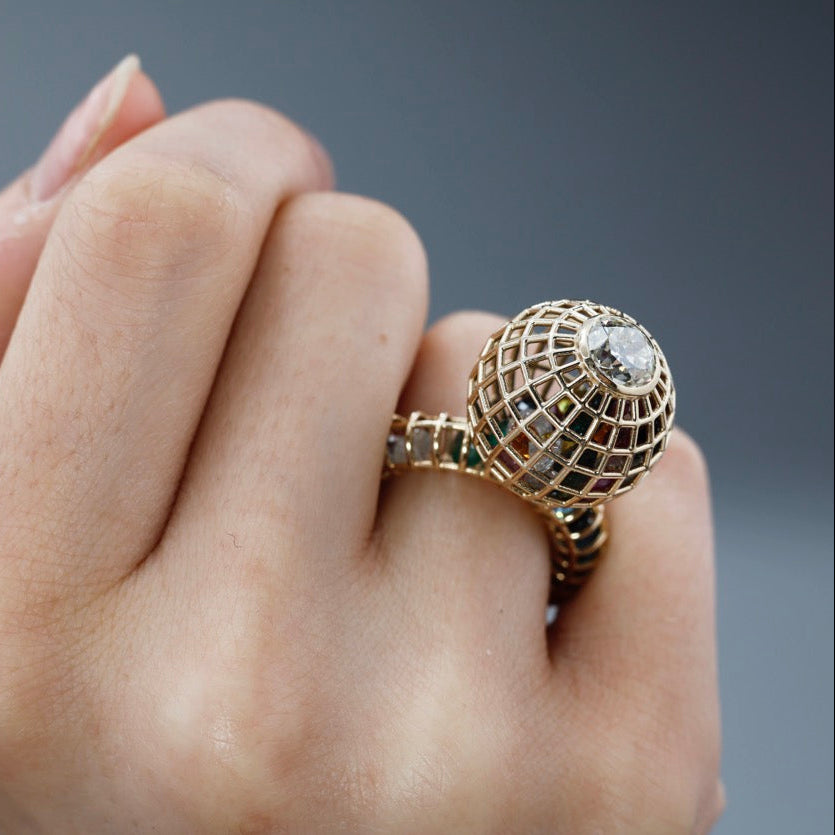 Round N Round Rattled Ring
