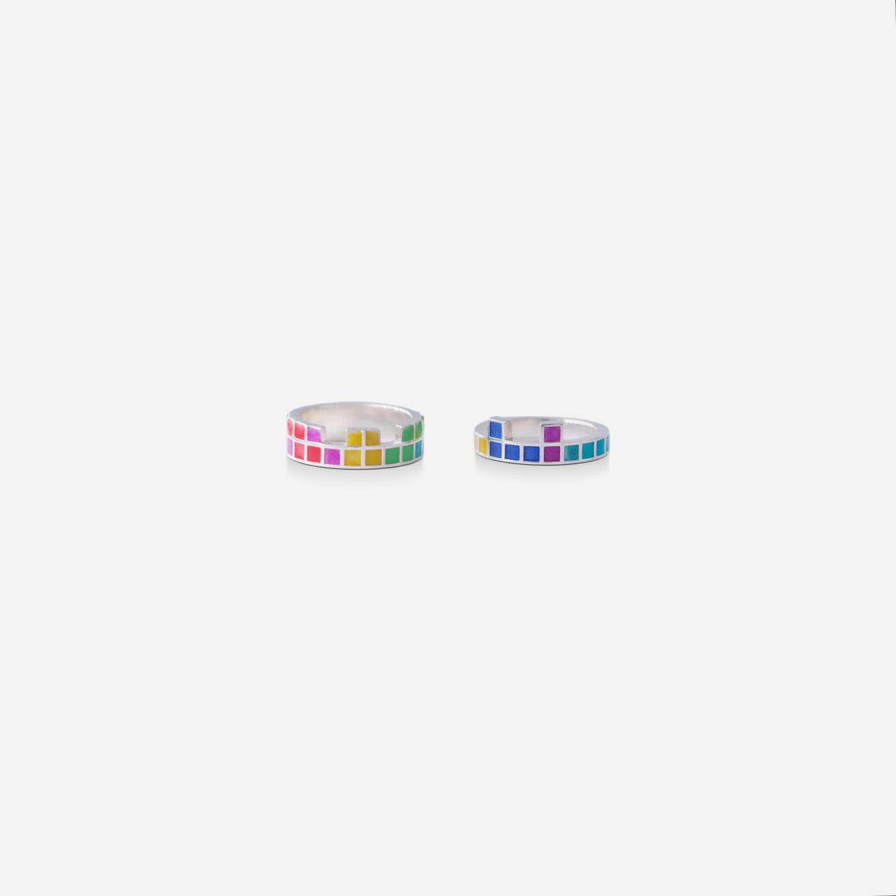 Tetris Grid Enamel Ring
