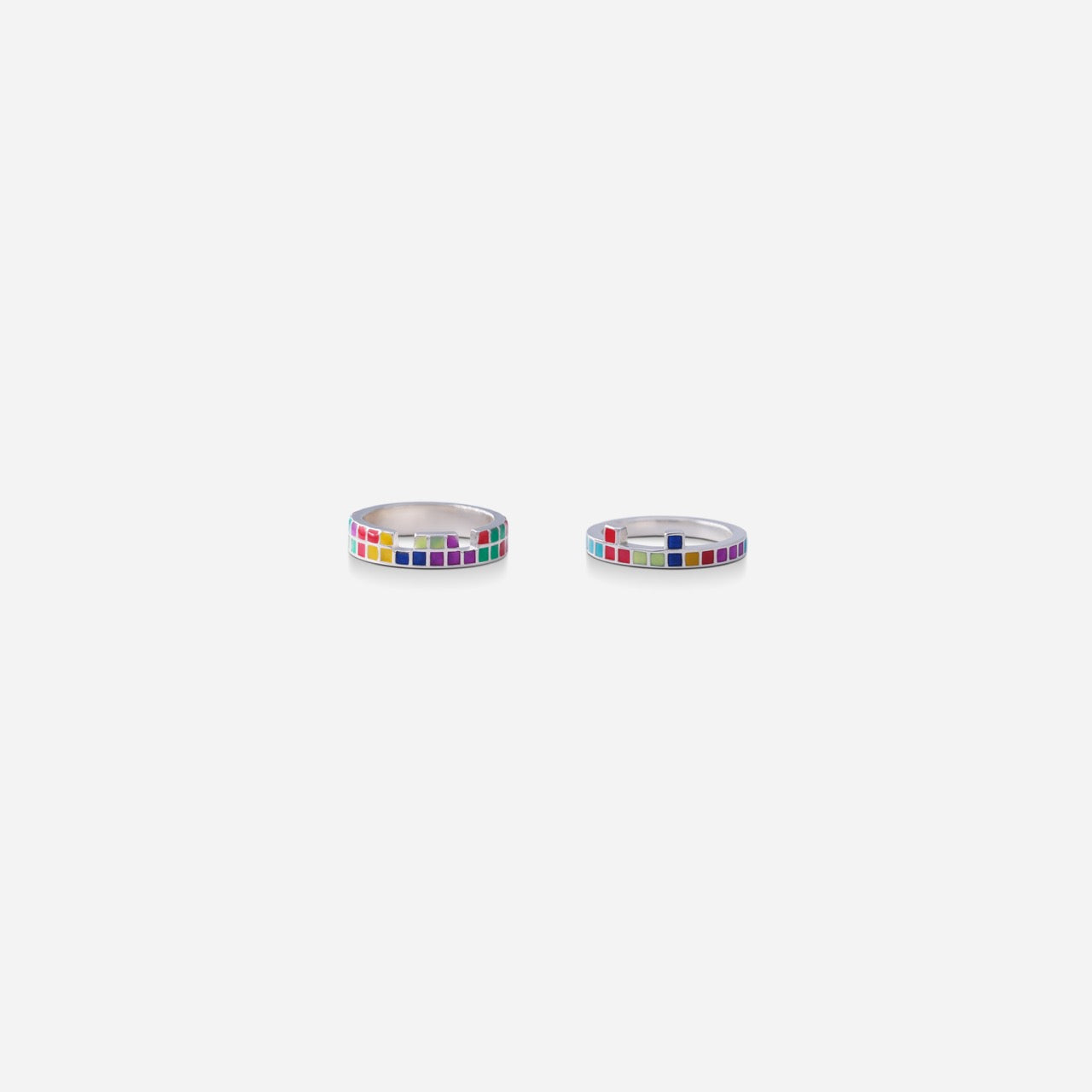 Tetris Grid Enamel Ring