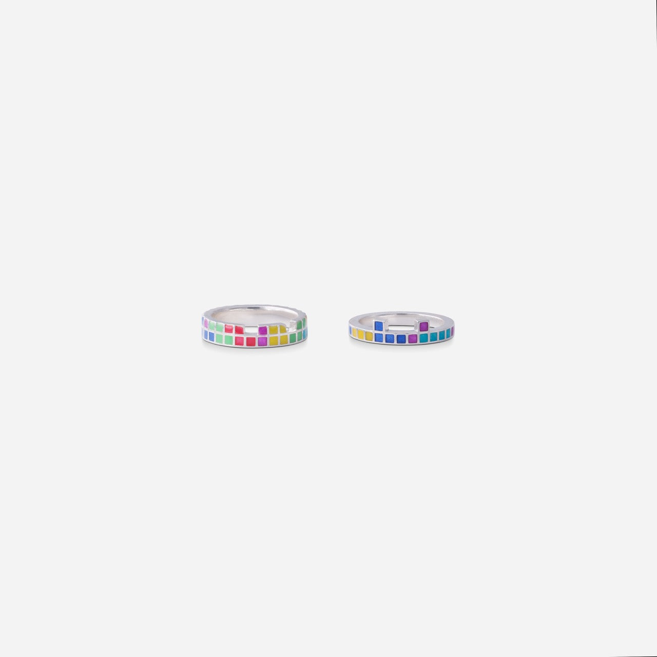 Tetris Grid Enamel Ring