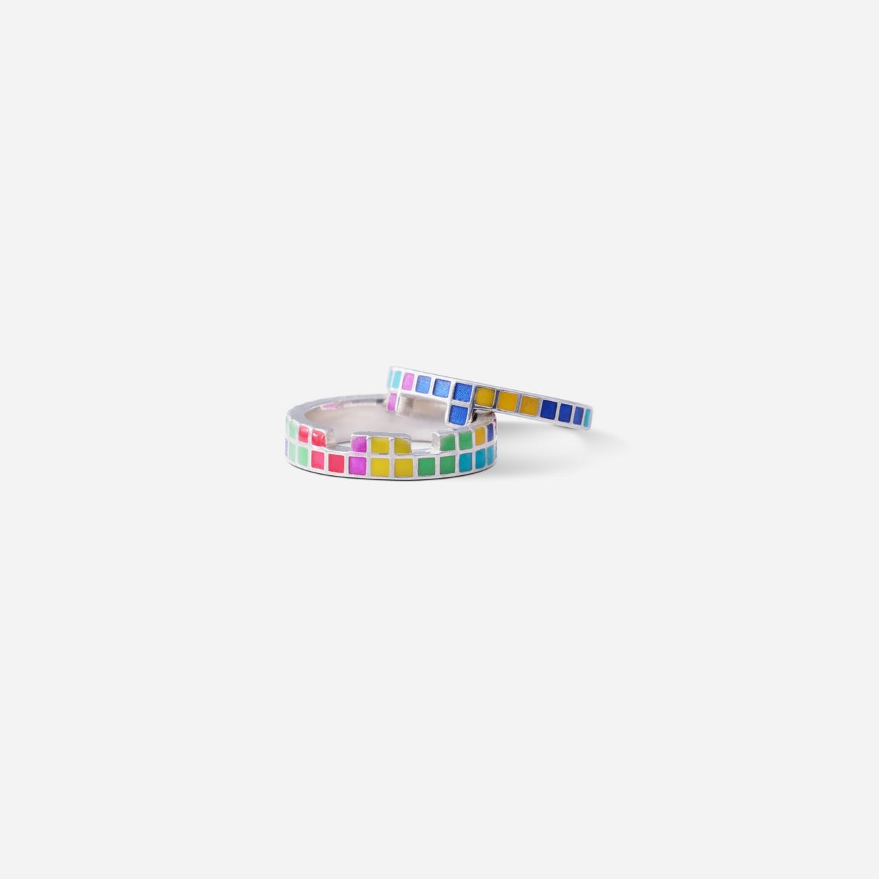 Tetris Grid Enamel Ring